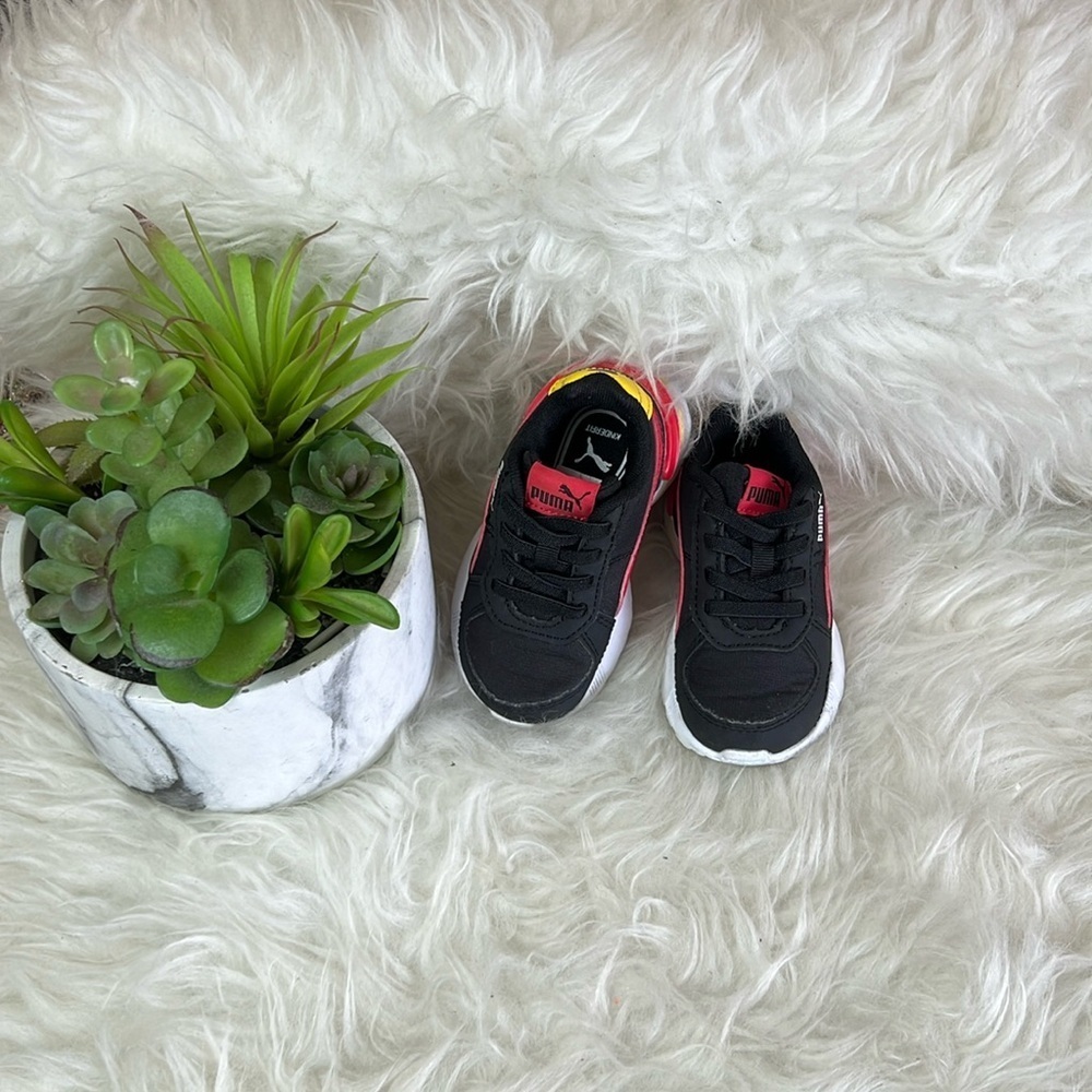 Puma Infant/Toddler Boys Graviton Tech AC INF Black/Red Sneakers Size US 5C - Picture 4 of 16
